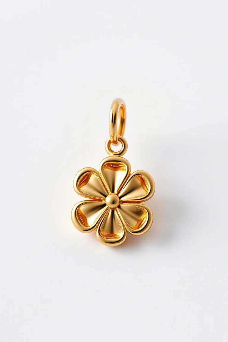 14K D/C 4-Leaf Clover Charm