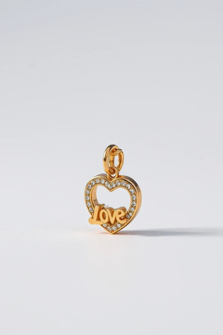 14K D/C Love CHARM