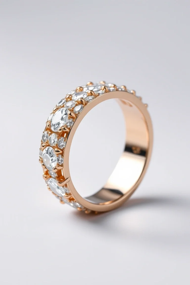 14K Diamond Anniversary Band AA Quality