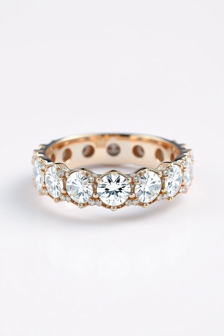 14K Diamond Anniversary Band AA Quality