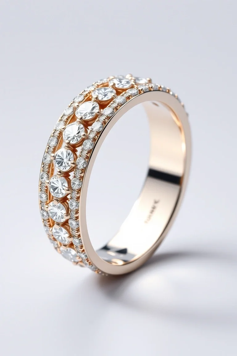 14K Diamond Anniversary Band AAA Quality