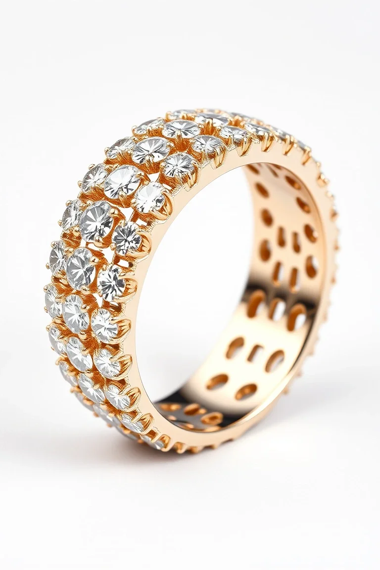 14K Diamond Anniversary Band AAA Quality