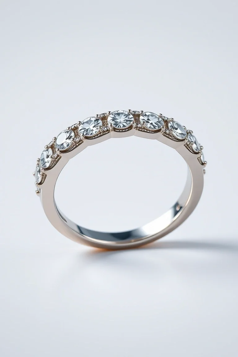 14K Diamond Anniversary Band AAA Quality