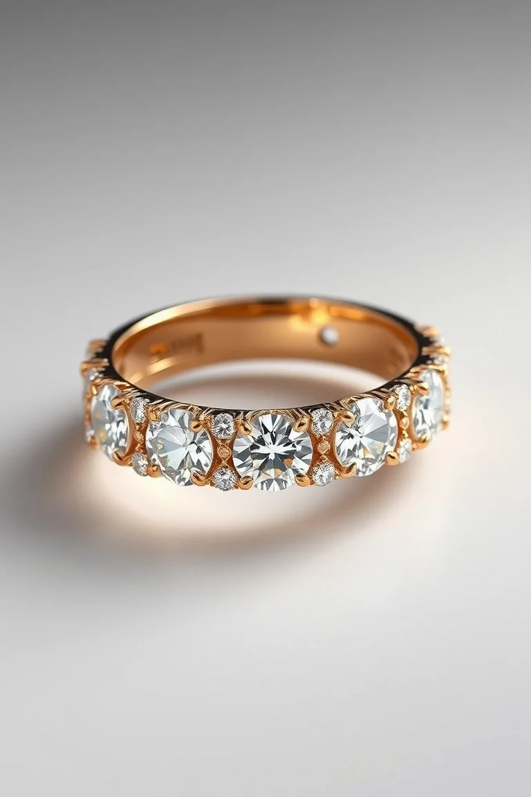 14K Diamond Anniversary Band AAA Quality