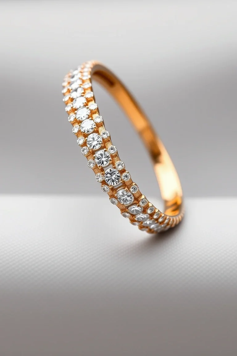 14K Diamond Bangle AA Quality