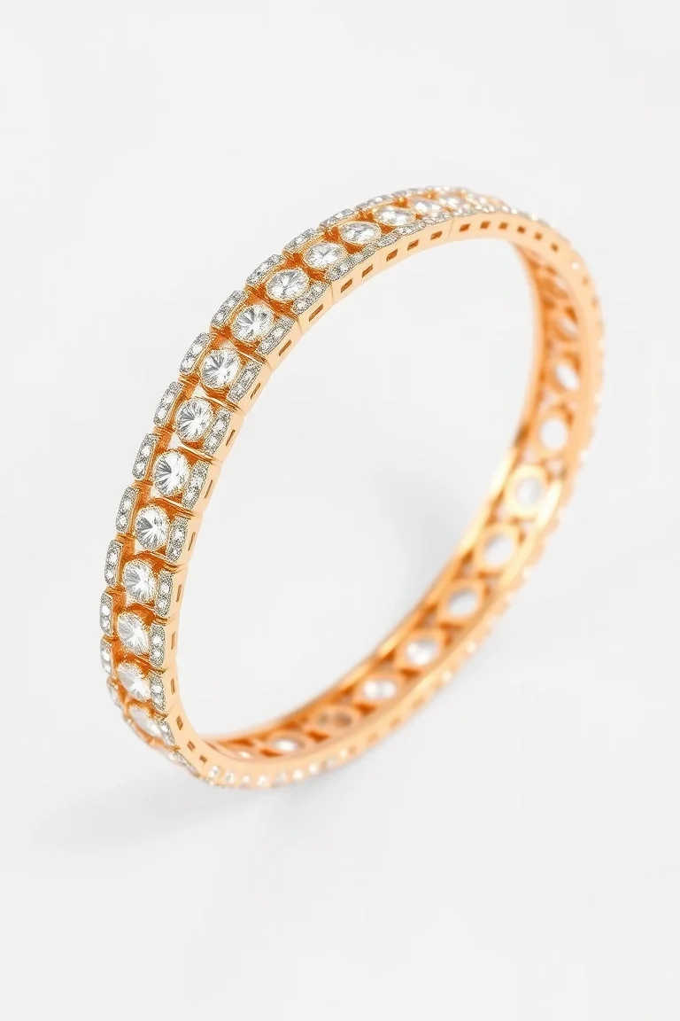 14K Diamond Bangle AA Quality