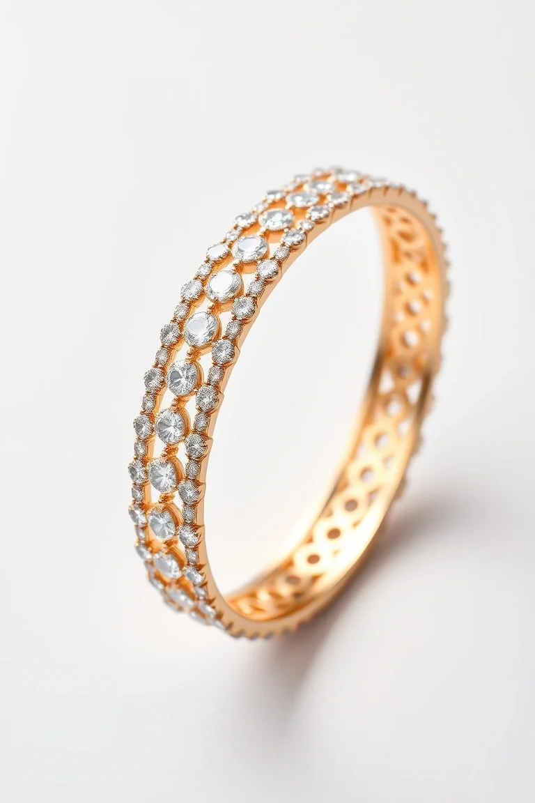 14K Diamond Bangle AA Quality