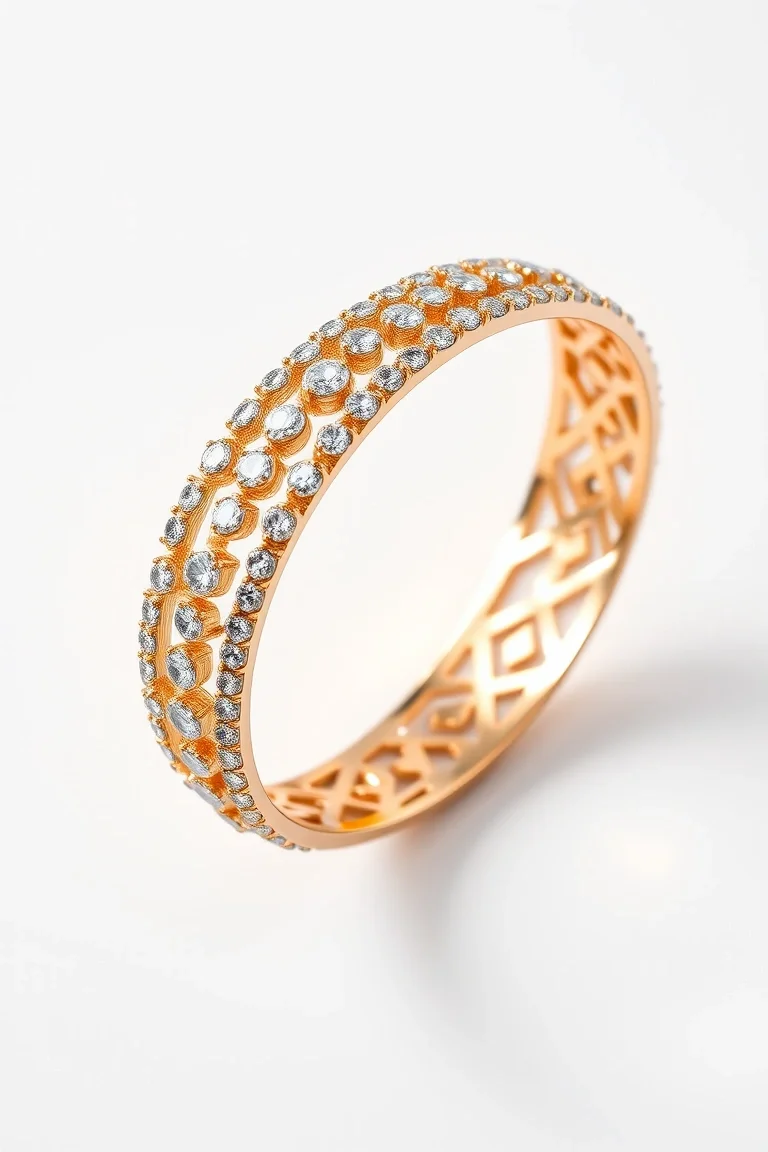 14K Diamond Bangle AA Quality