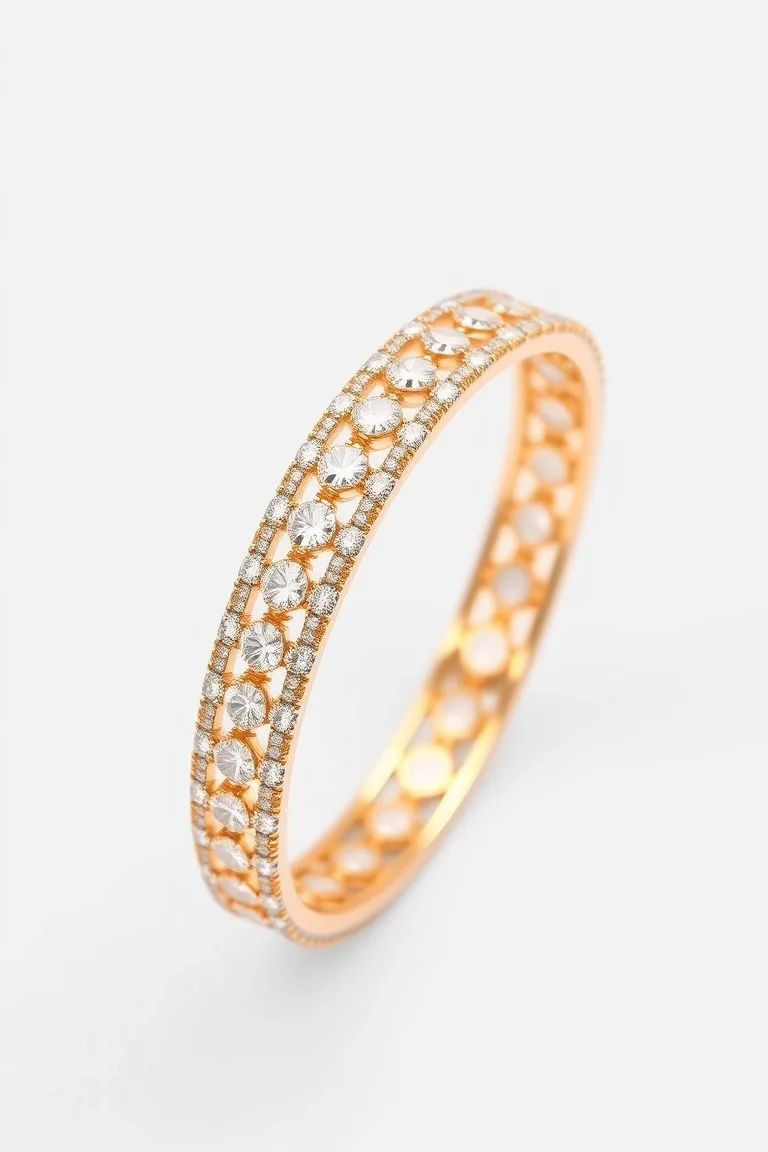 14K Diamond Bangle AA Quality