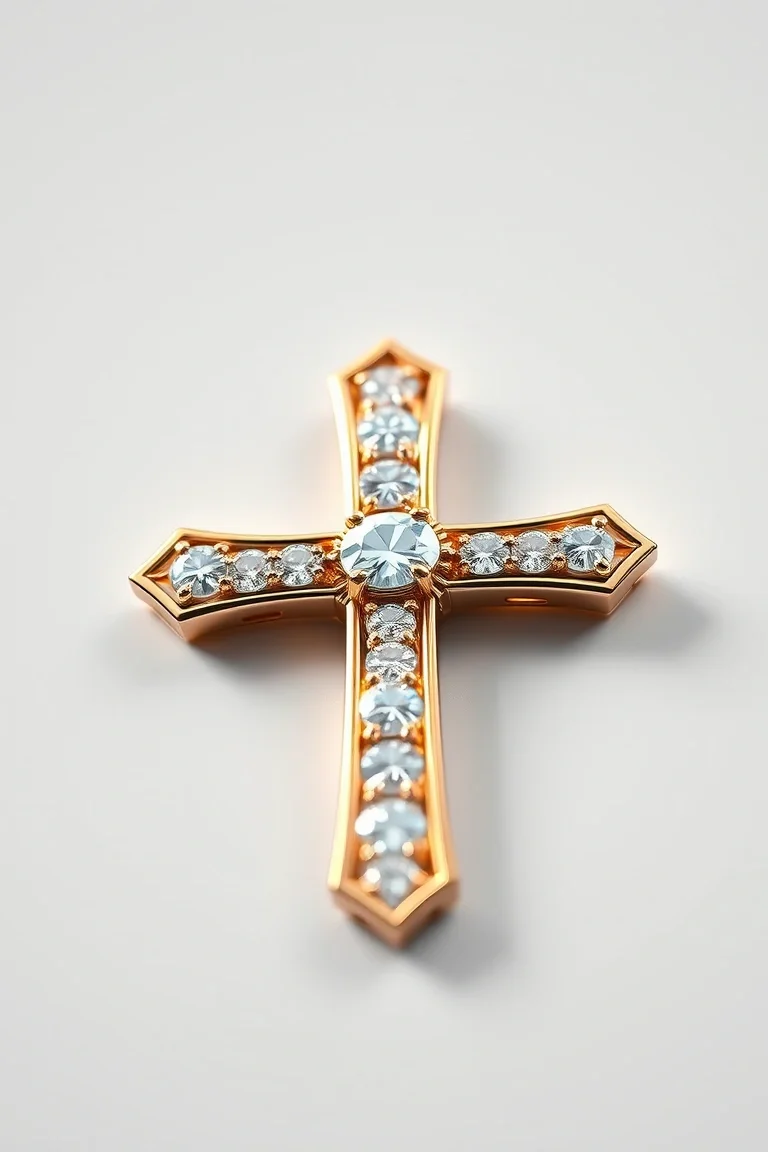 14K Diamond Cut Cross
