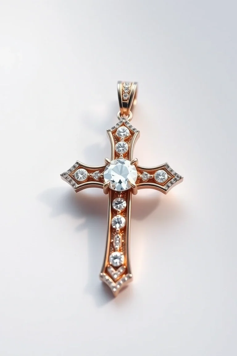 14K Diamond Cut Cross
