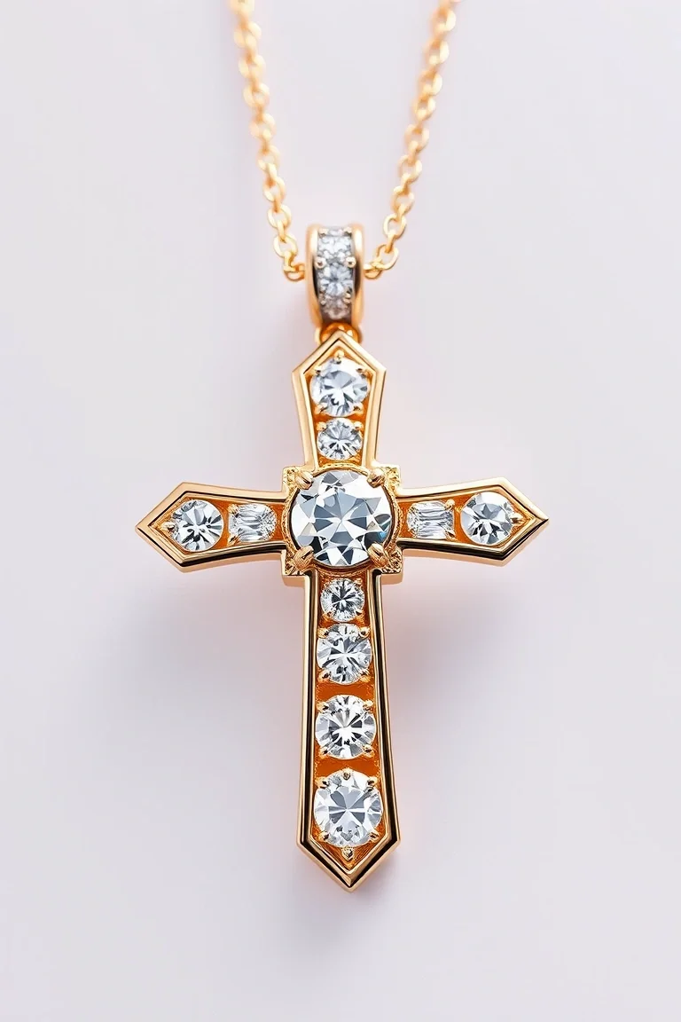 14K Diamond Cut Cross