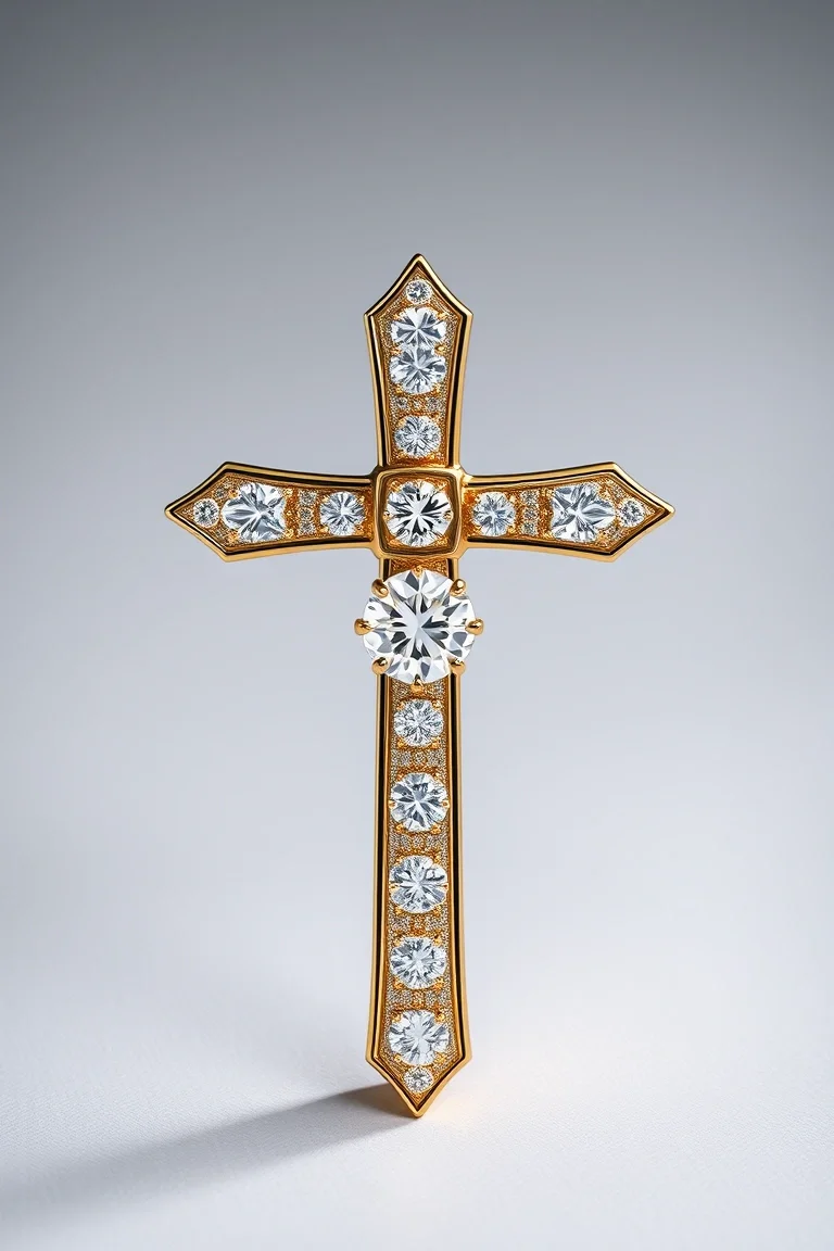 14K Diamond Cut Cross