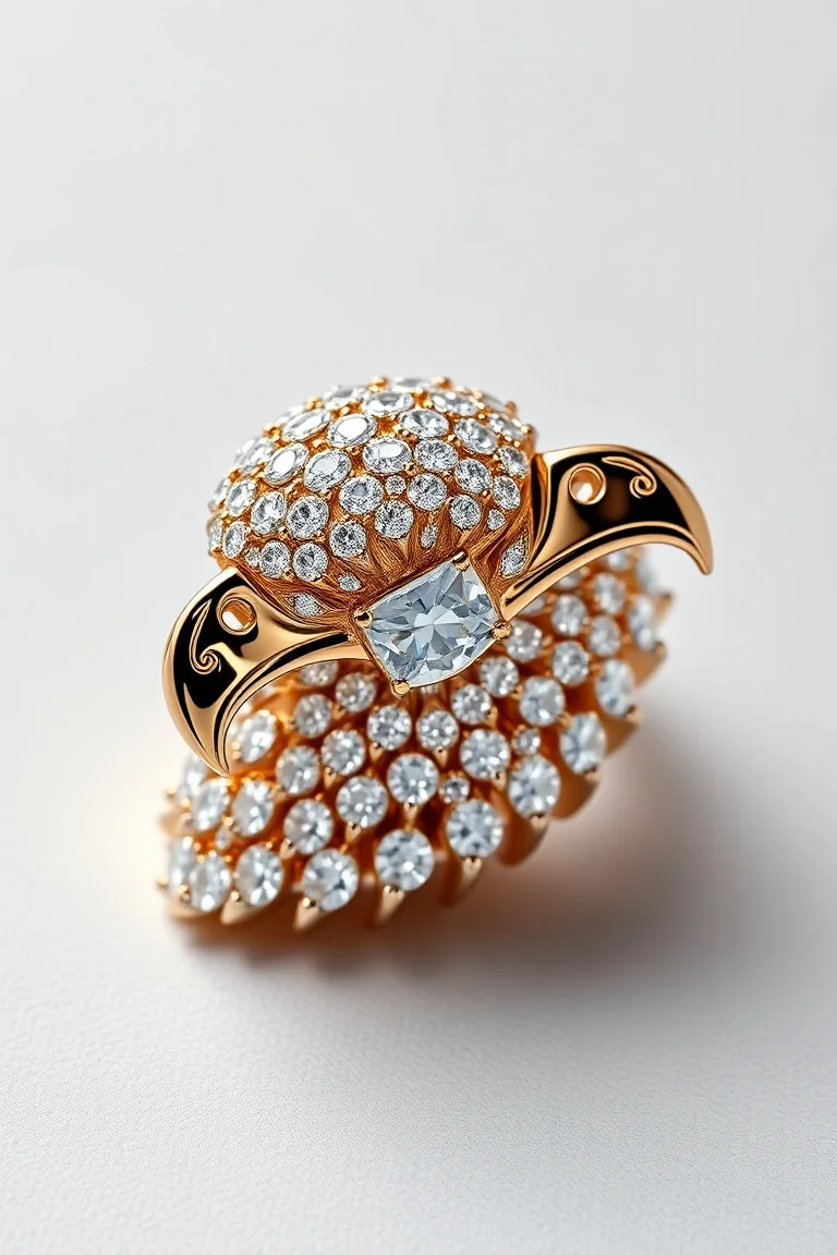 14K Diamond Cut Eagle Head