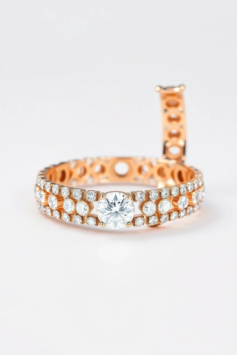 14K Diamond Cut Fancy Bracelets 7 In.