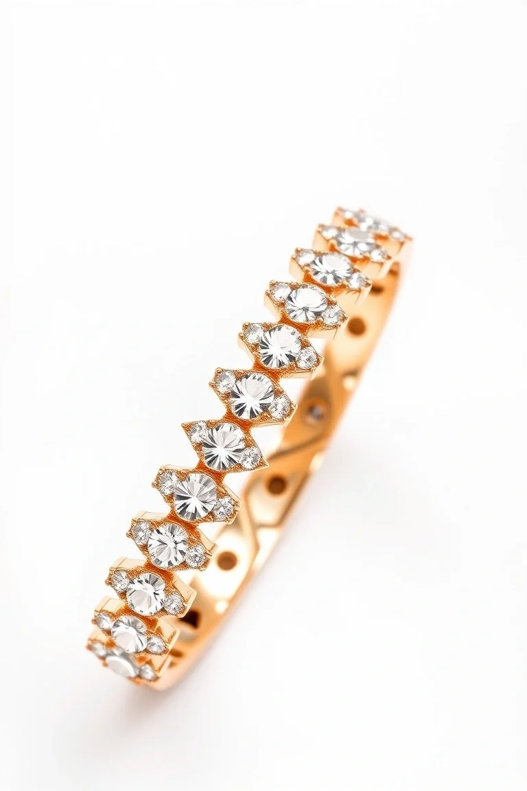 14K Diamond Cut Fancy Bracelets 7 In.