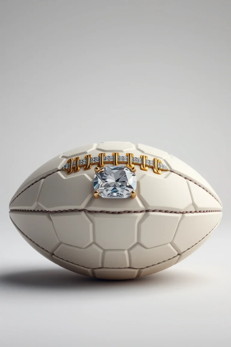 14K Diamond Cut Medium Football