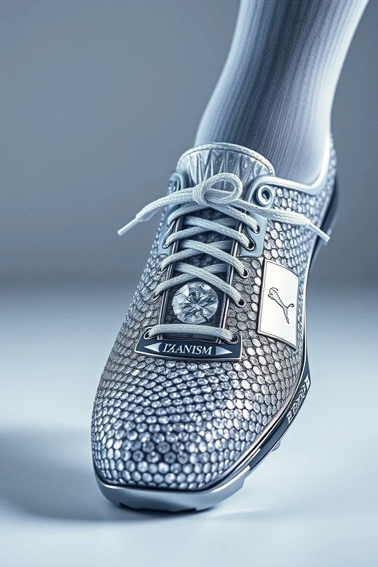 14K Diamond Cut Soccer Shoe