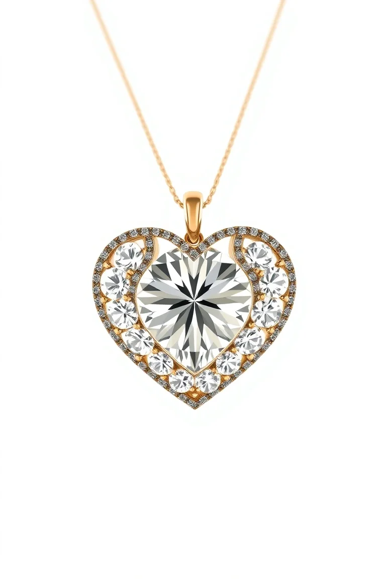 14K Diamond Cut Waffle Dsign Heart
