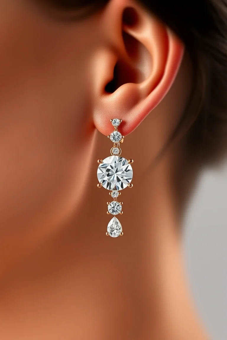 14K Diamond Earring Jacket A Quality