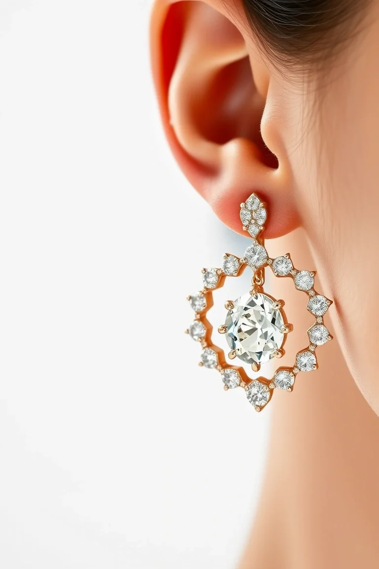 14K Diamond Earring Jacket AA Quality