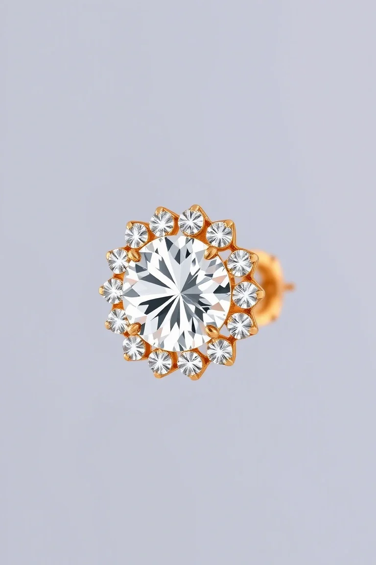 14K Diamond Earring Jacket AA Quality