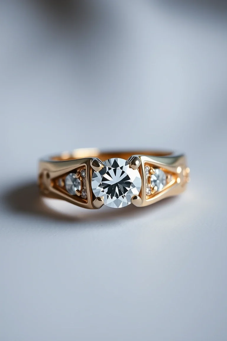 14K DIAMOND GENT'S RING AA QUALITY