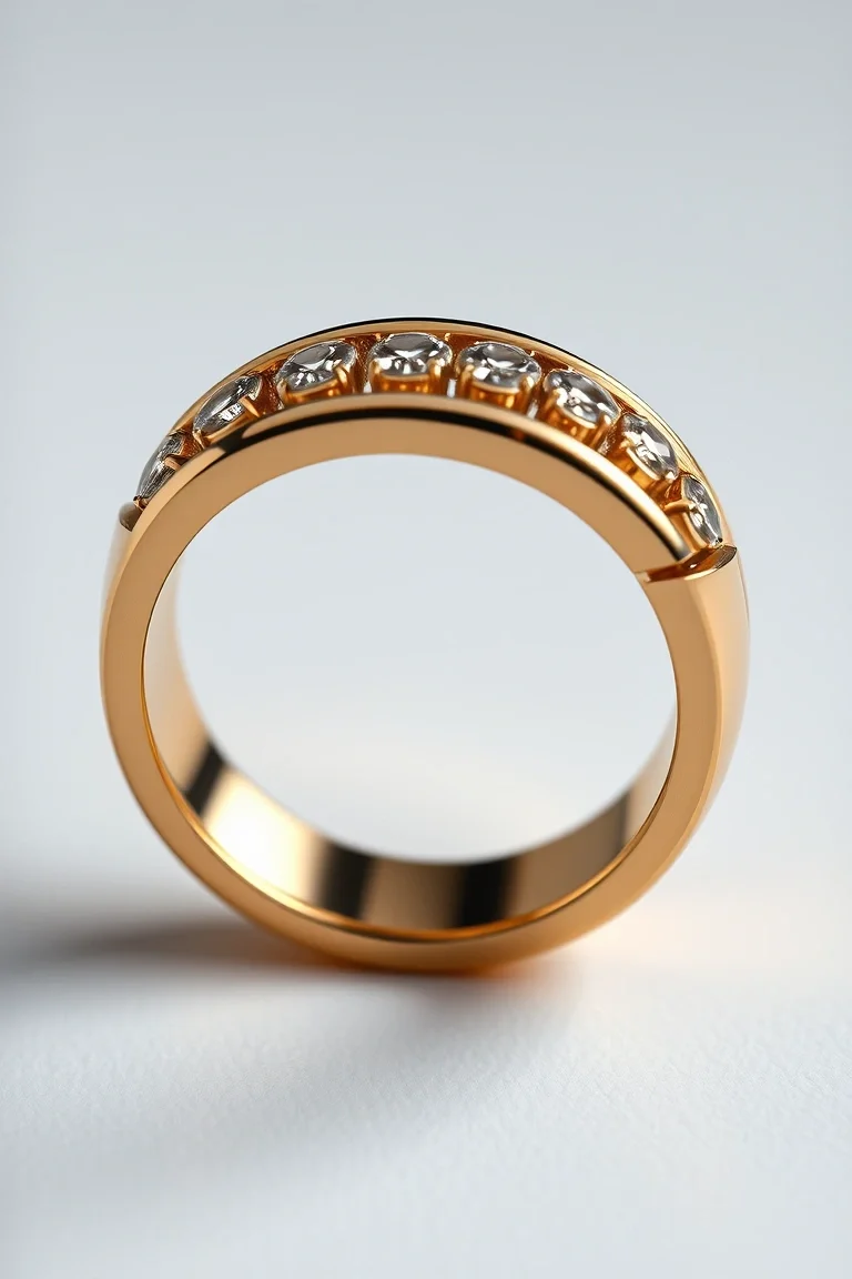 14K DIAMOND GENT'S RING AA QUALITY