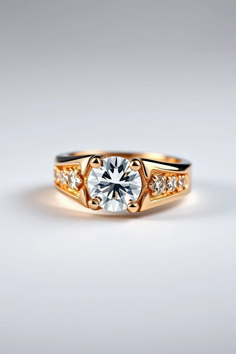 14K DIAMOND GENT'S RING AAA QUALITY