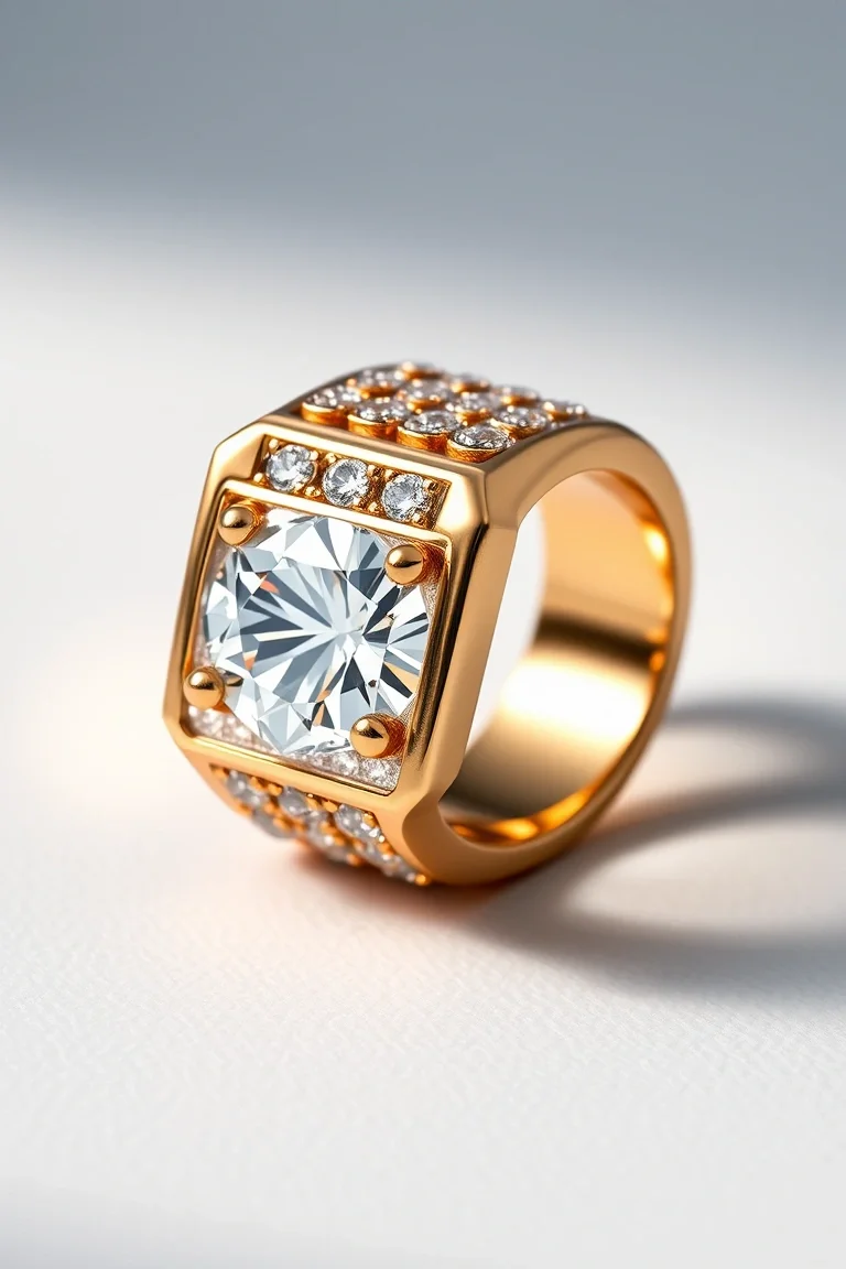 14K DIAMOND GENT'S RING AAA QUALITY