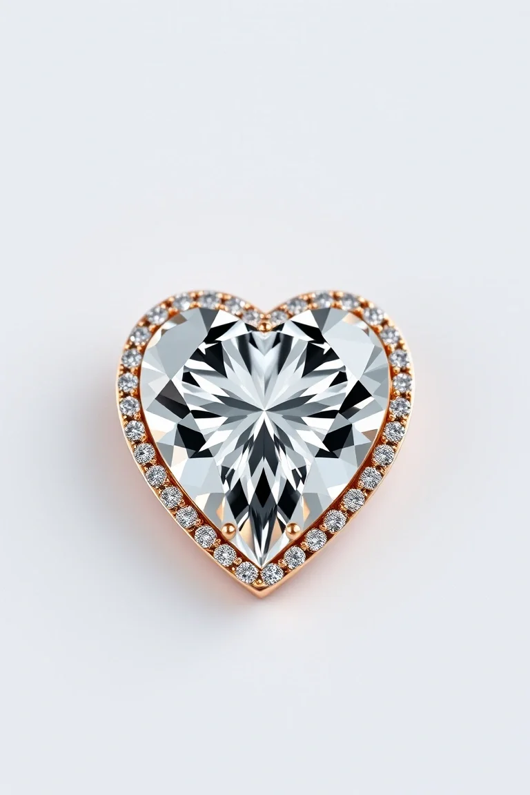 14K Diamond Heart AA Quality