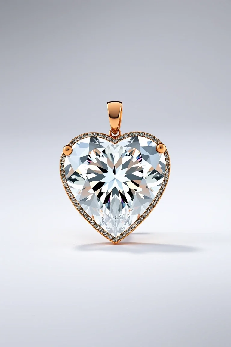 14K Diamond Heart AA Quality