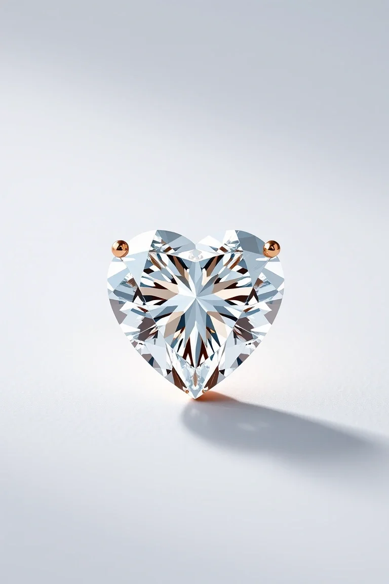 14K Diamond Heart AA Quality