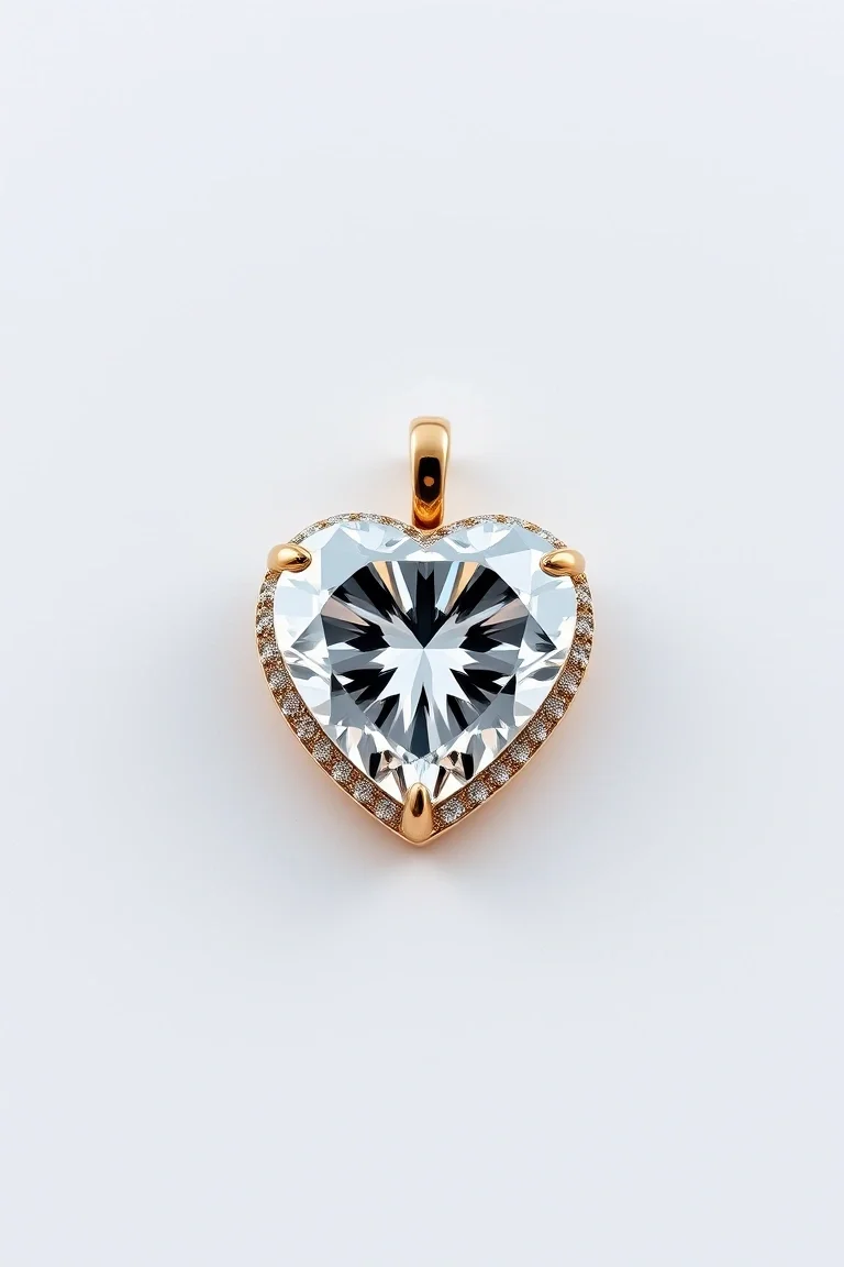14K Diamond Heart AA Quality