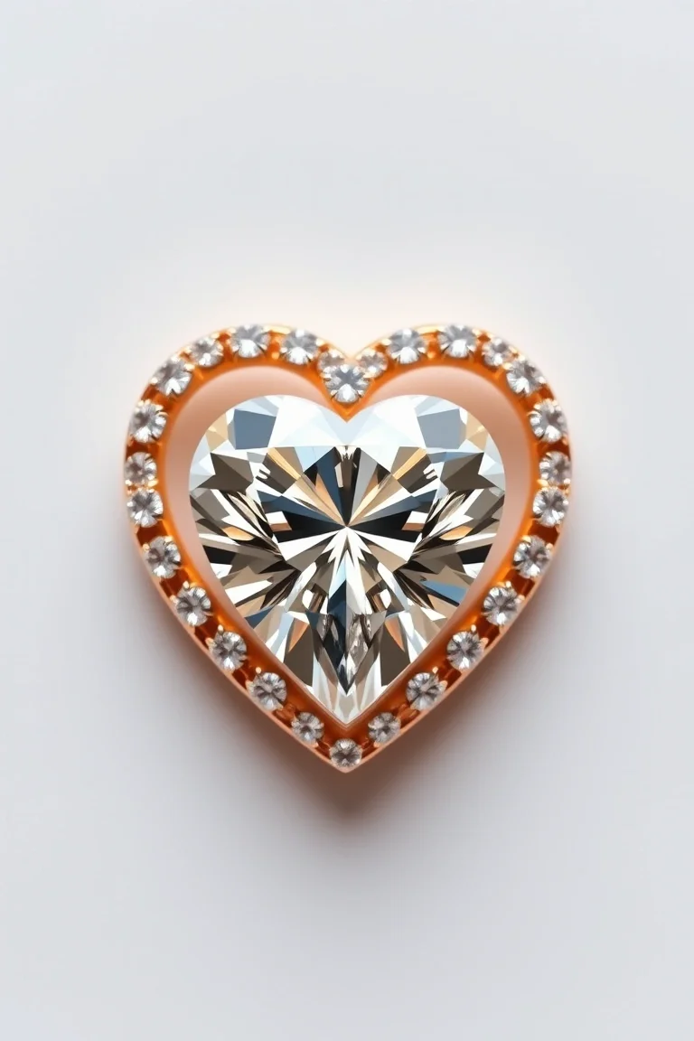 14K Diamond Heart AA Quality