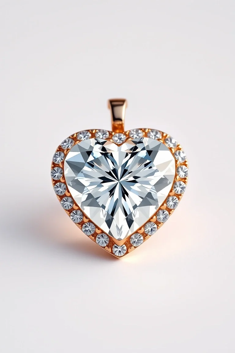 14K Diamond Heart AA Quality