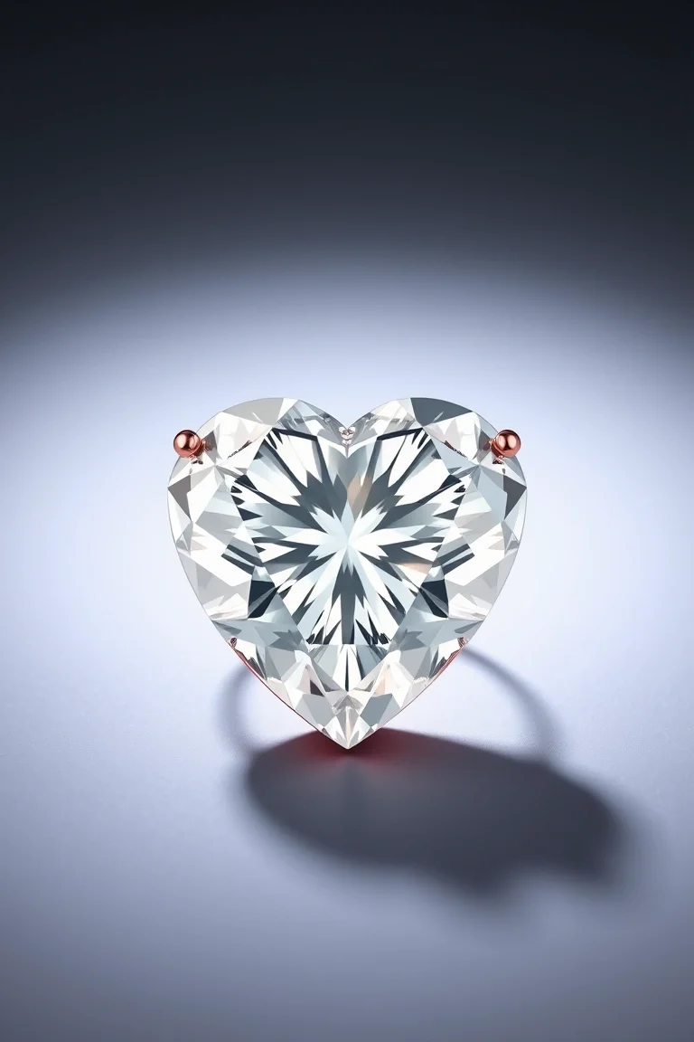 14K Diamond Heart AA Quality