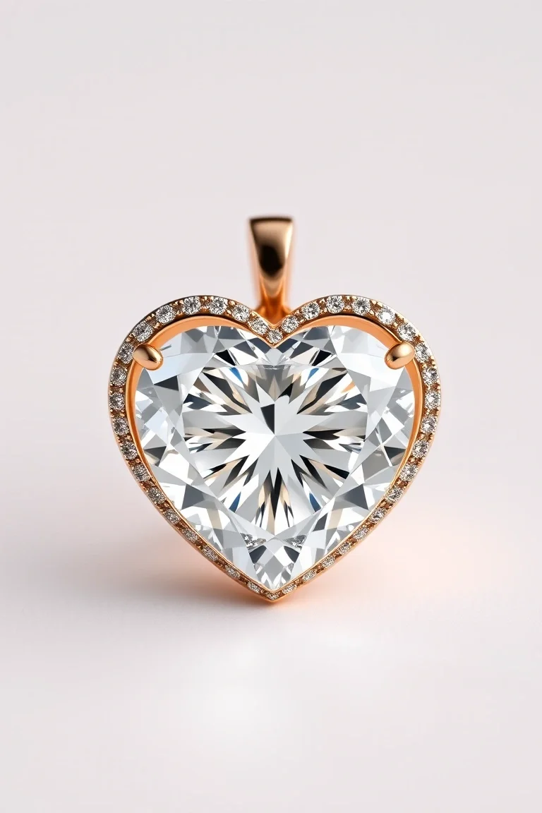 14K Diamond Heart AA Quality