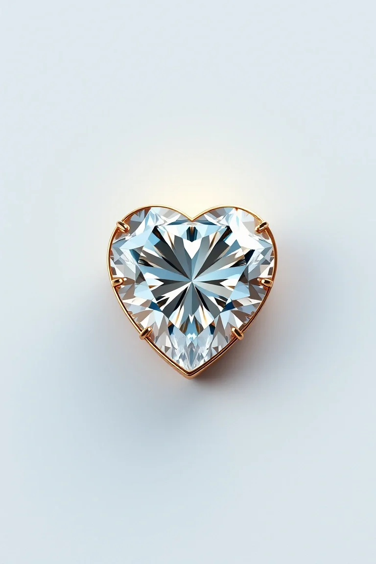 14K Diamond Heart AA Quality