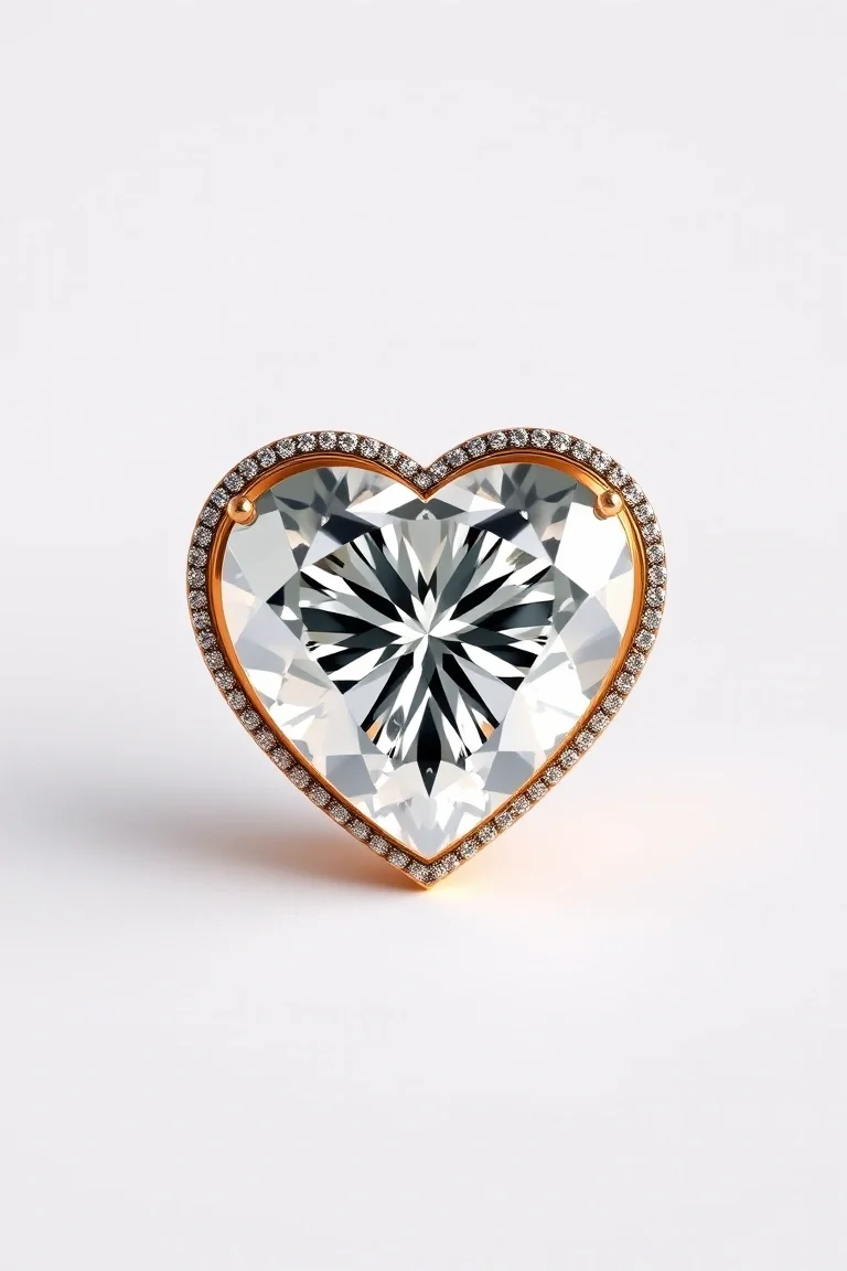 14K Diamond Heart AA Quality