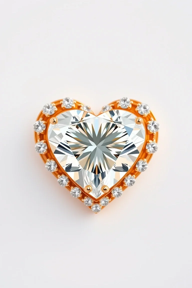 14K Diamond Heart AA Quality