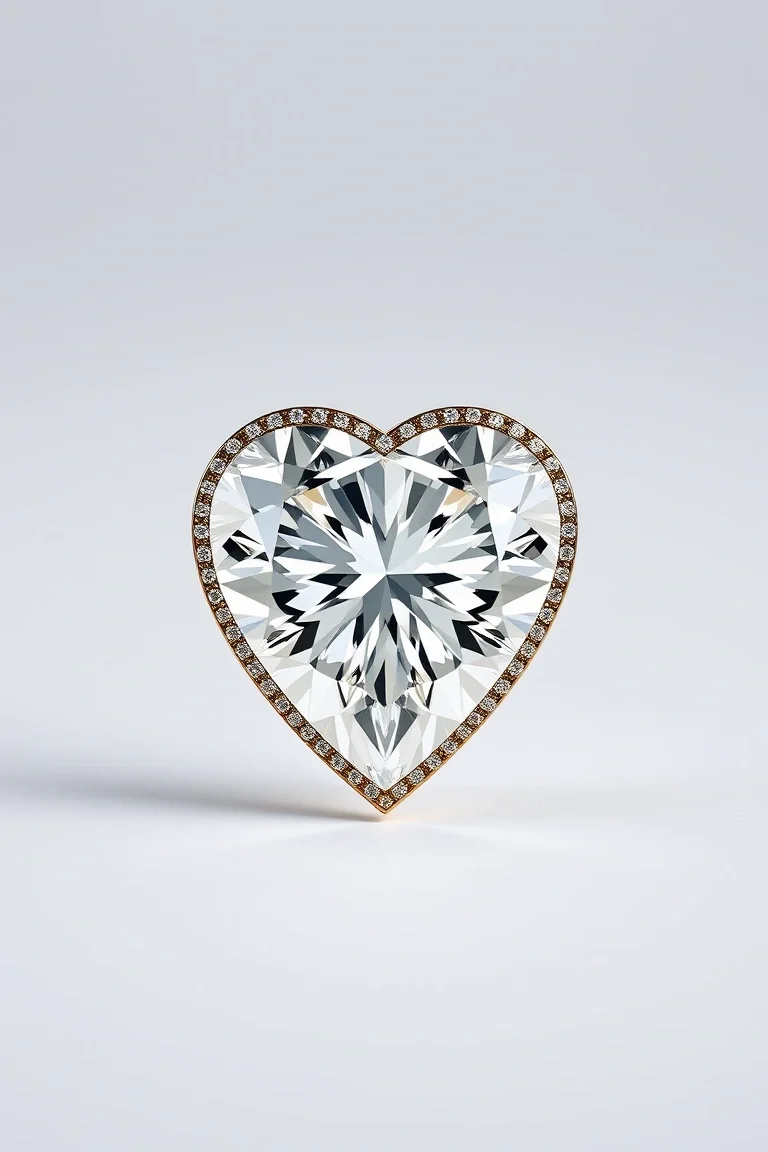 14K Diamond Heart AA Quality