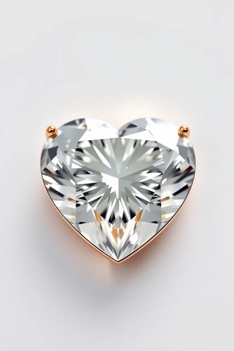 14K Diamond Heart AA Quality