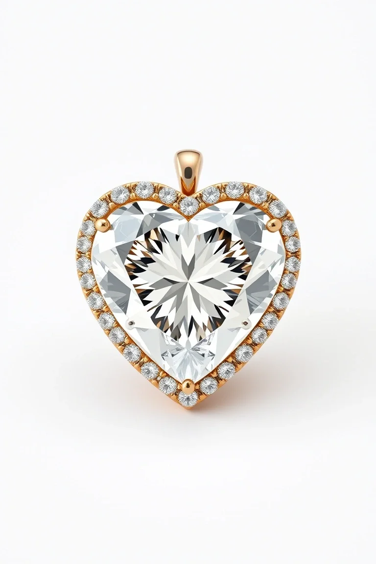 14K Diamond Heart AA Quality