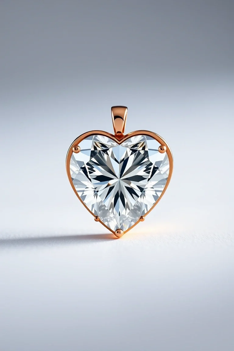 14K Diamond Heart AA Quality