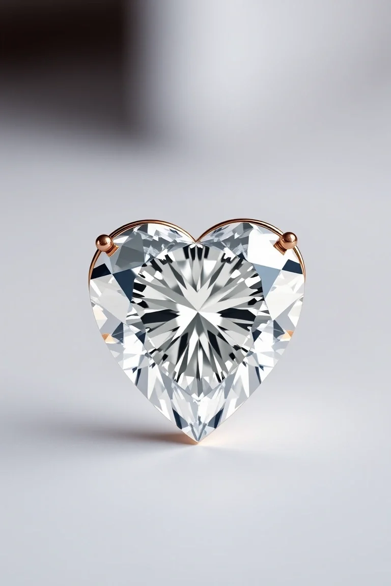 14K Diamond Heart AA Quality