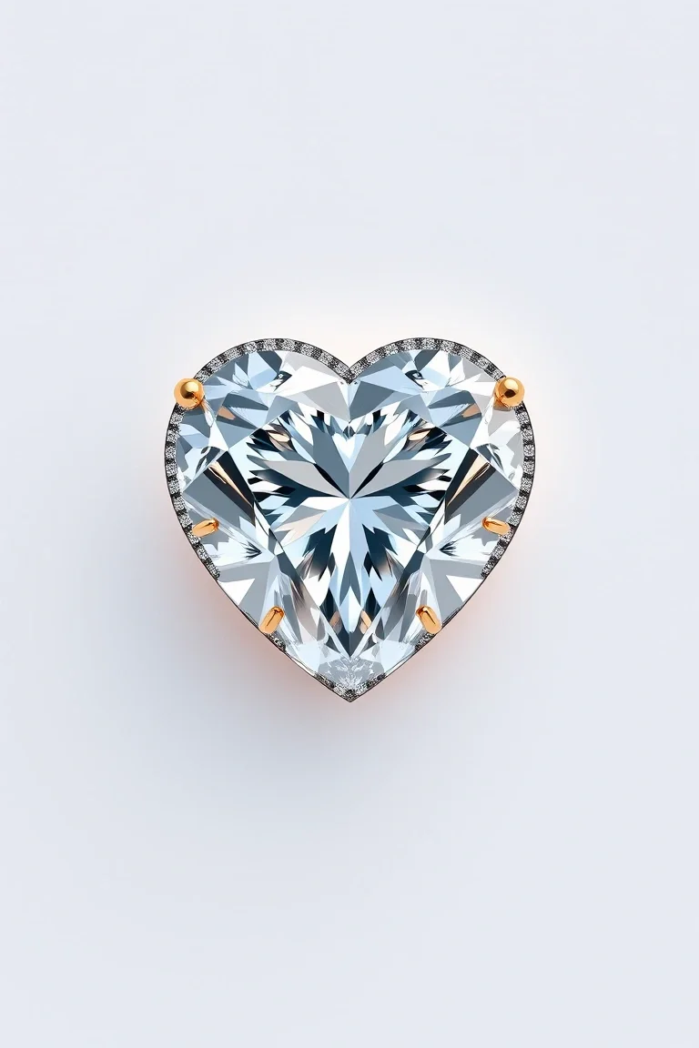 14K Diamond Heart AAA Quality