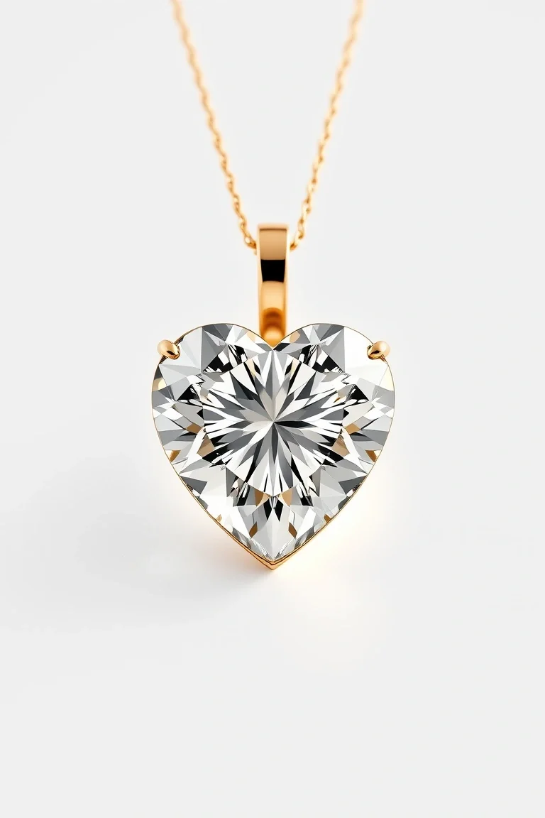 14K Diamond Heart AAA Quality