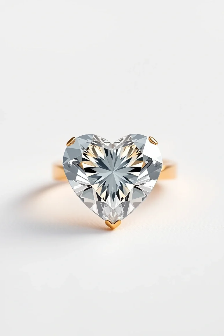 14K Diamond Heart AAA Quality