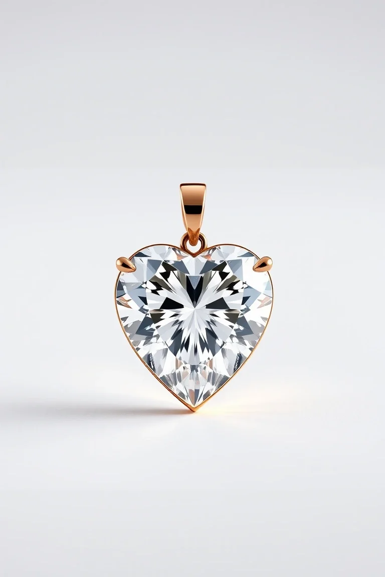 14K Diamond Heart AAA Quality